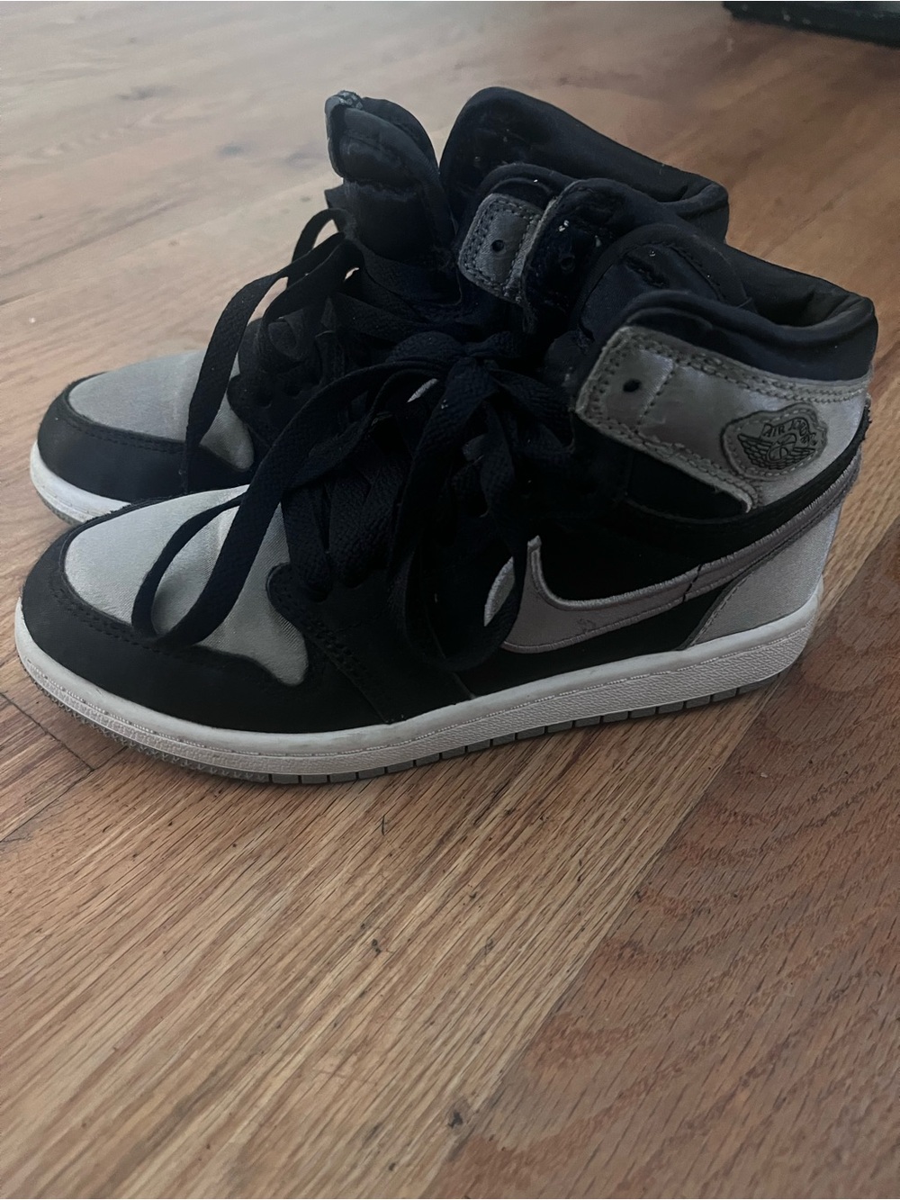 Nike Kids Black and Gray High-Top Sneakers